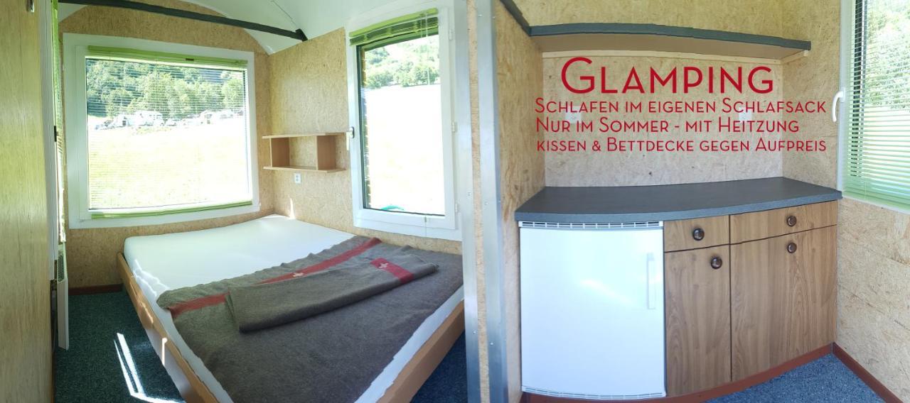 Campingplatz Mit Restaurant & Sportarena Leukerbad Exterior foto